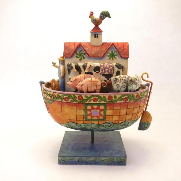 Jim Shore Two By Two, All Creatures of Faith Noah's Ark Rooster Roof 4007054 - Picture 1 of 8